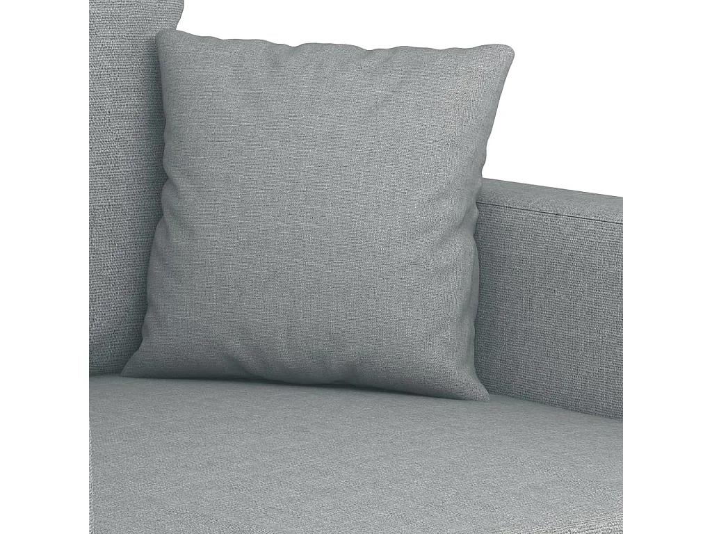 2-teiliges Sofaset mit Kissen, hellgrauer Stoff