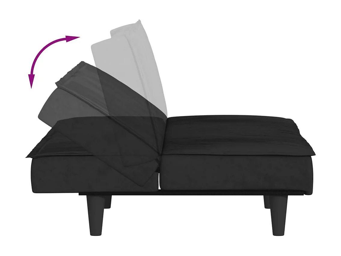 Sofá cama de terciopelo negro