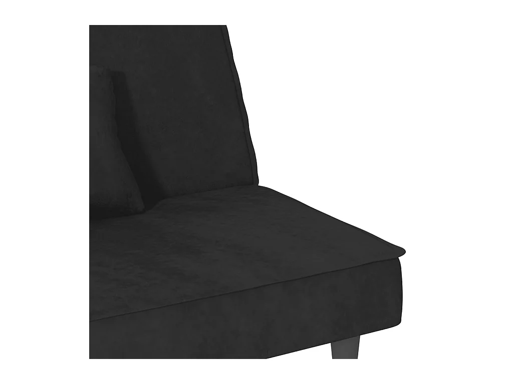 Zwarte fluwelen slaapbank