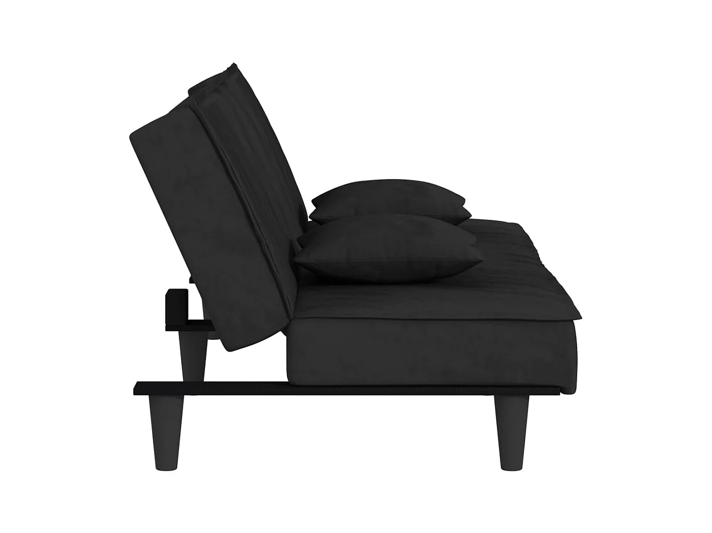 Zwarte fluwelen slaapbank