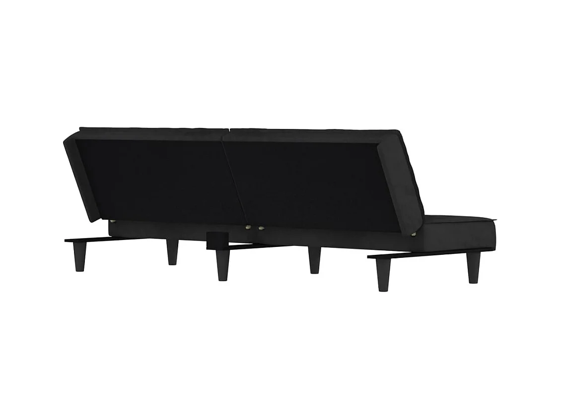 Zwarte fluwelen slaapbank