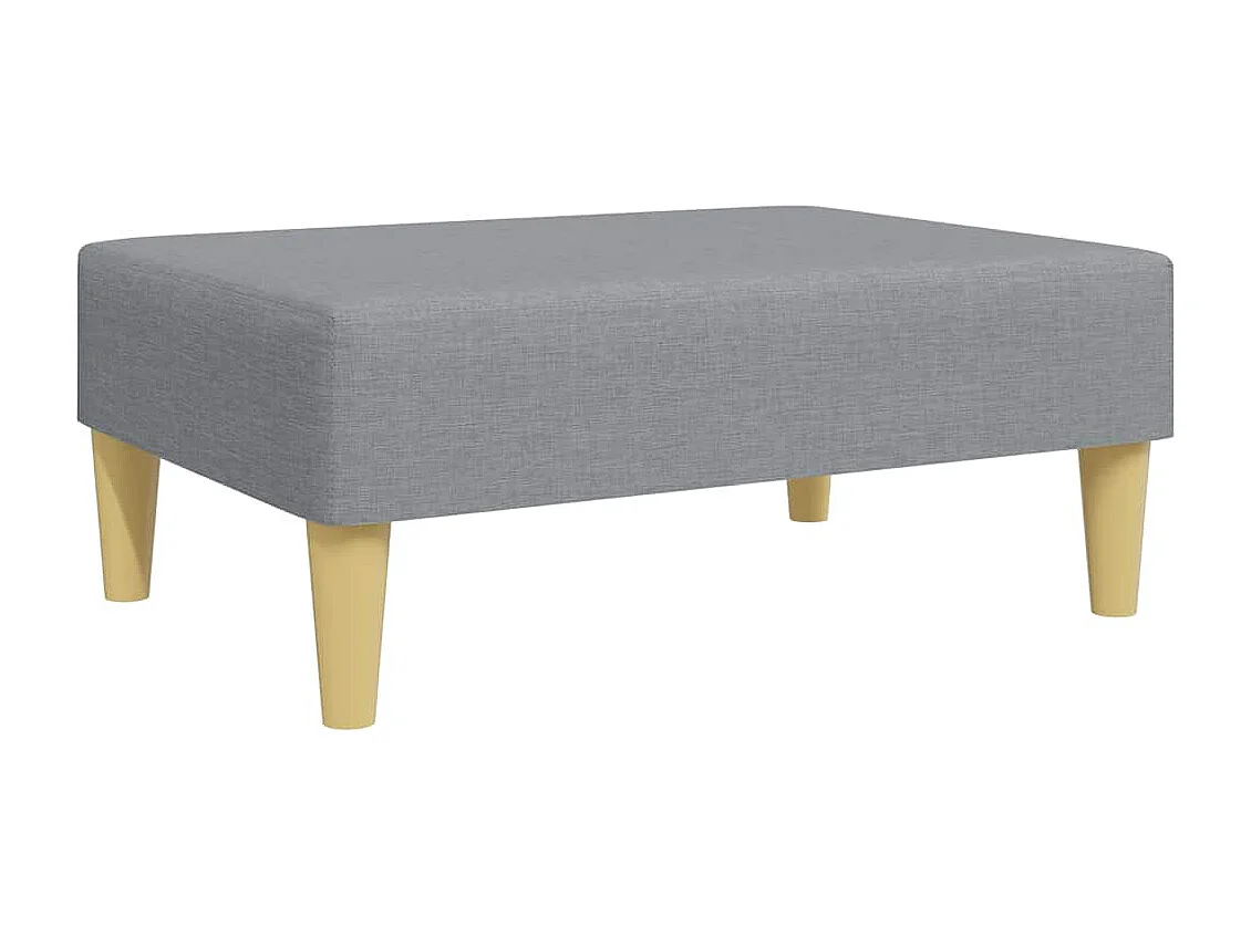 Sofá cama de 2 plazas con almohadas y reposapiés en gris claro