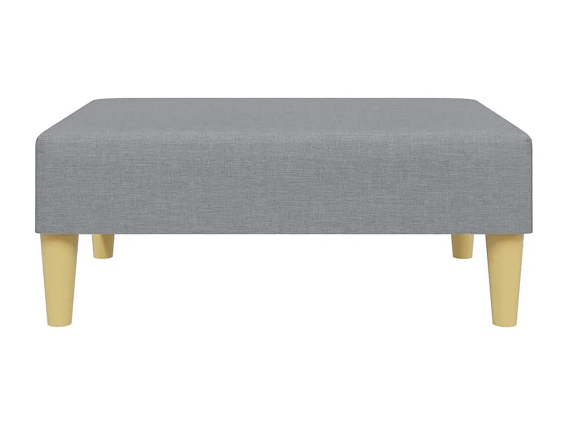 Sofá cama de 2 plazas con almohadas y reposapiés en gris claro