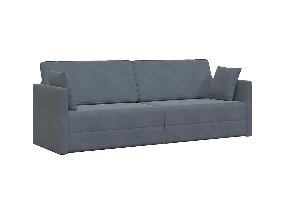 Divano letto grigio scuro 213 x 76 x 77 cm in velluto