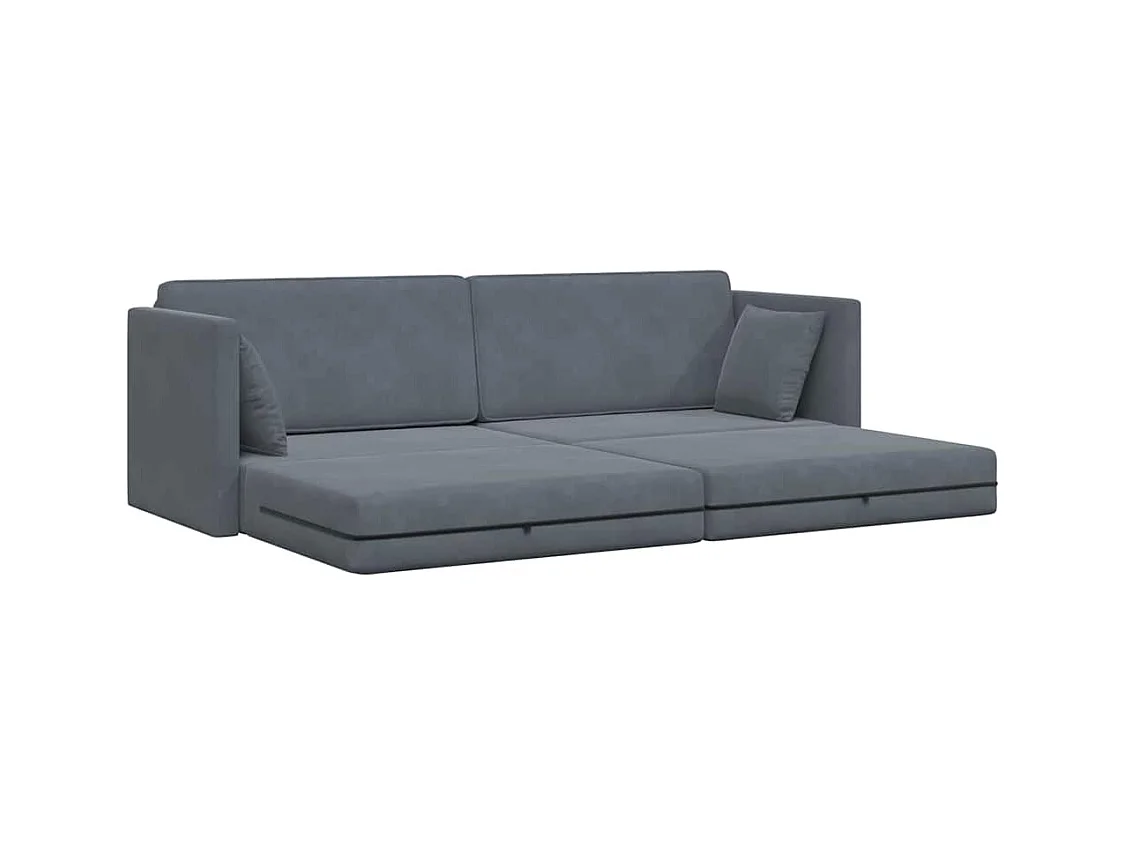 Divano letto grigio scuro 213 x 76 x 77 cm in velluto