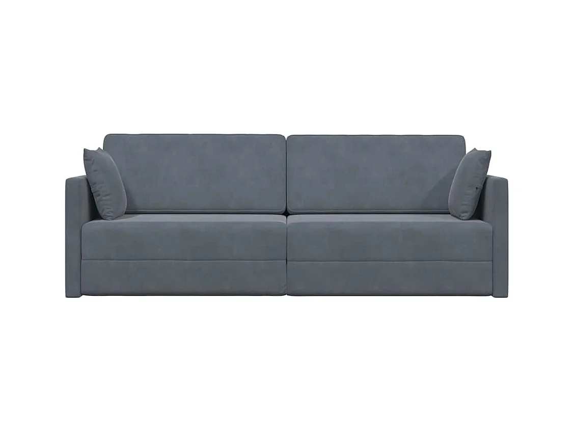 Divano letto grigio scuro 213 x 76 x 77 cm in velluto