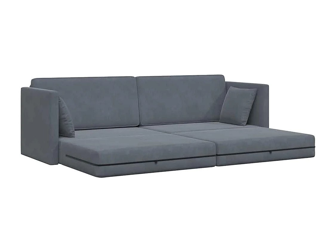 Donkergrijze vloerslaapbank 213 x 76 x 77 cm fluweel