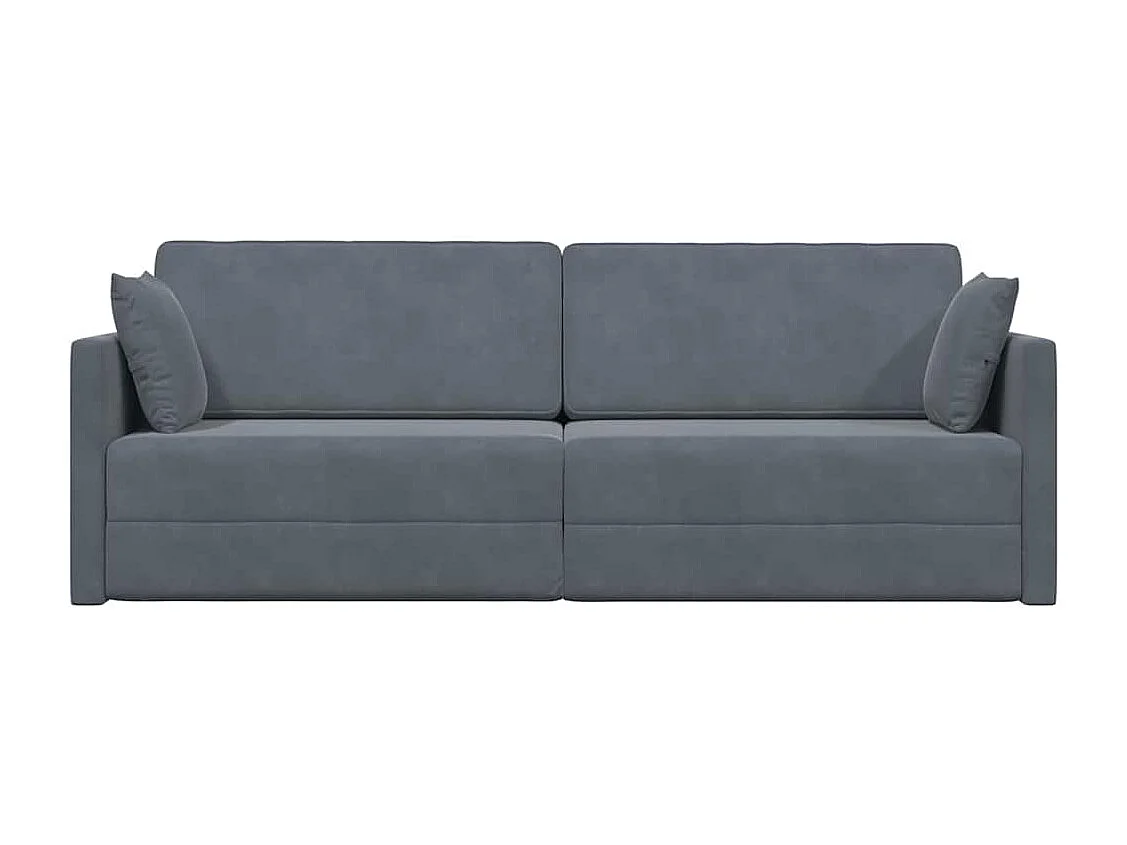 Donkergrijze vloerslaapbank 213 x 76 x 77 cm fluweel