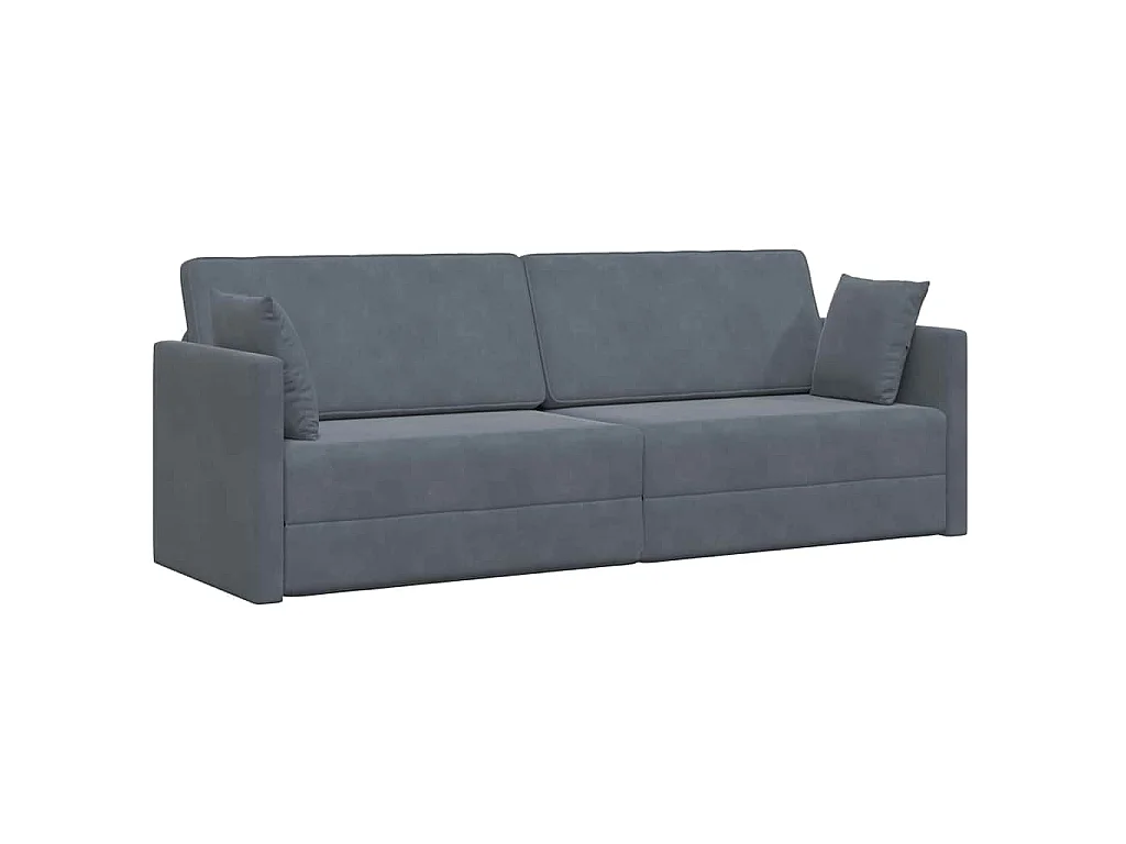 Dunkelgraues Bodenschlafsofa 213 x 76 x 77 cm Samt
