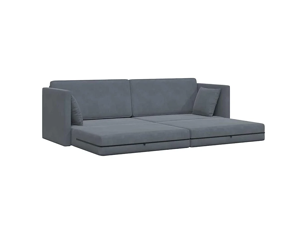 Dunkelgraues Bodenschlafsofa 213 x 76 x 77 cm Samt