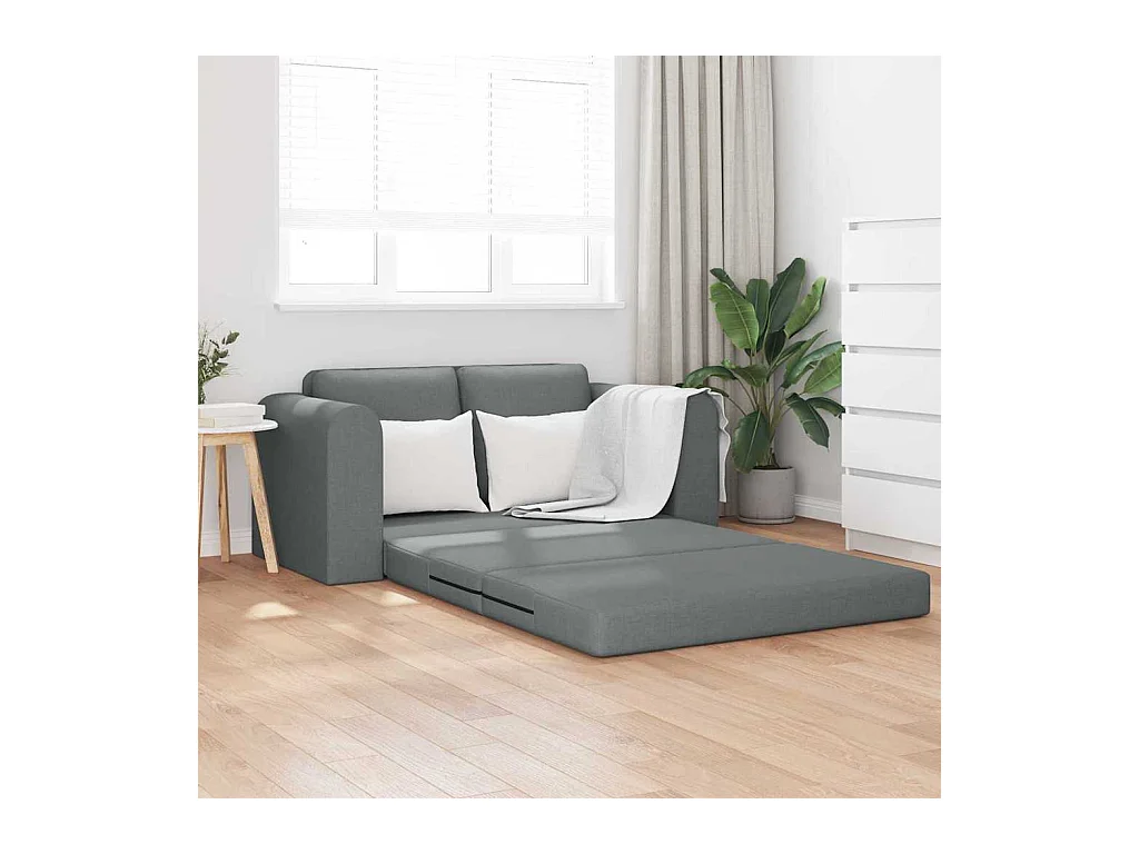 Sofá cama gris oscuro 148 x 71 x 83 cm tela