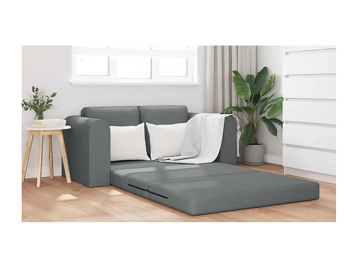 Canapé-Lit Gris foncé 148 x 71 x 83 cm tissu