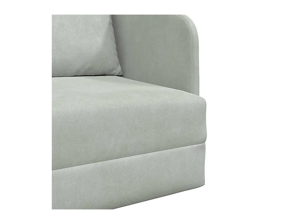 Divano letto grigio chiaro 65 x 80 x 83 cm in velluto