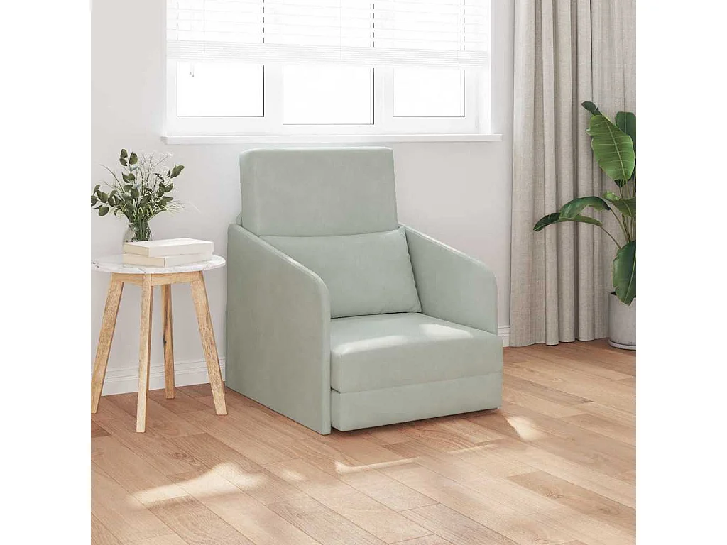 Canapé-Lit Gris clair 65 x 80 x 83 cm Velours