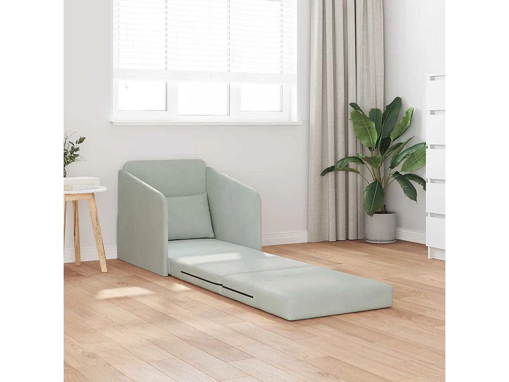 Canapé-Lit Gris clair 65 x 80 x 83 cm Velours