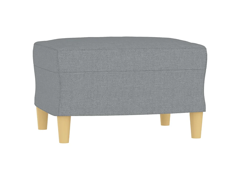 Divano 3 posti con poggiapiedi Grigio chiaro 180 cm Tessuto