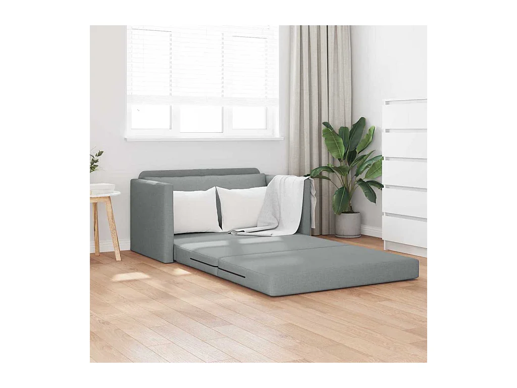 Divano letto grigio chiaro 124 x 71 x 78 cm tessuto