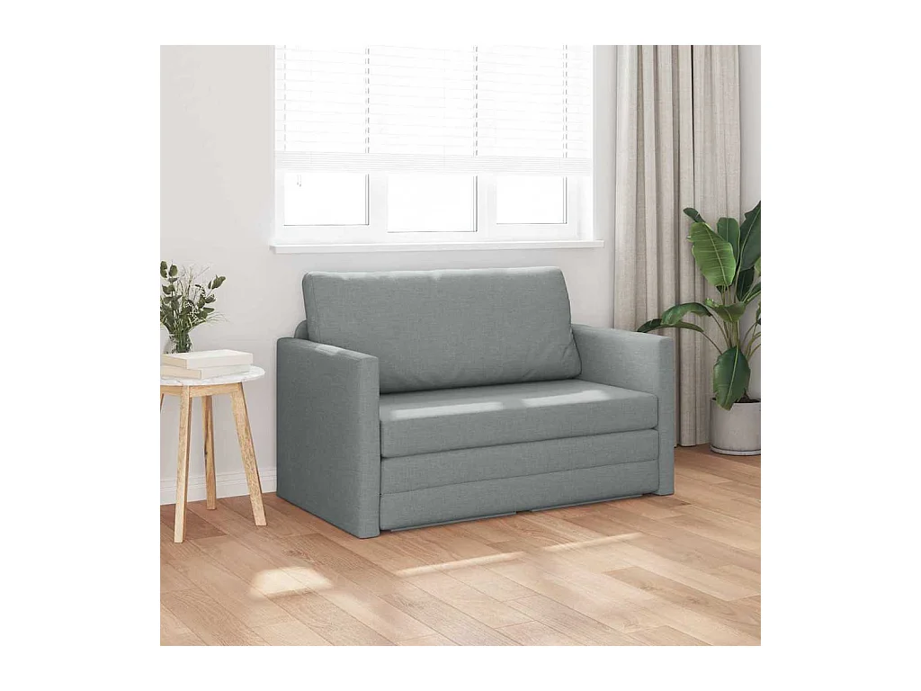 Divano letto grigio chiaro 124 x 71 x 78 cm tessuto