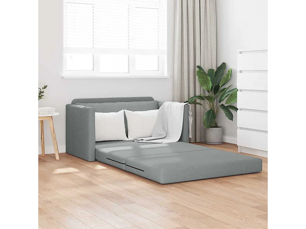 Canapé-Lit Gris clair 124 x 71 x 78 cm tissu