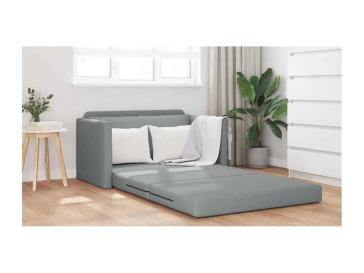 Canapé-Lit Gris clair 124 x 71 x 78 cm tissu