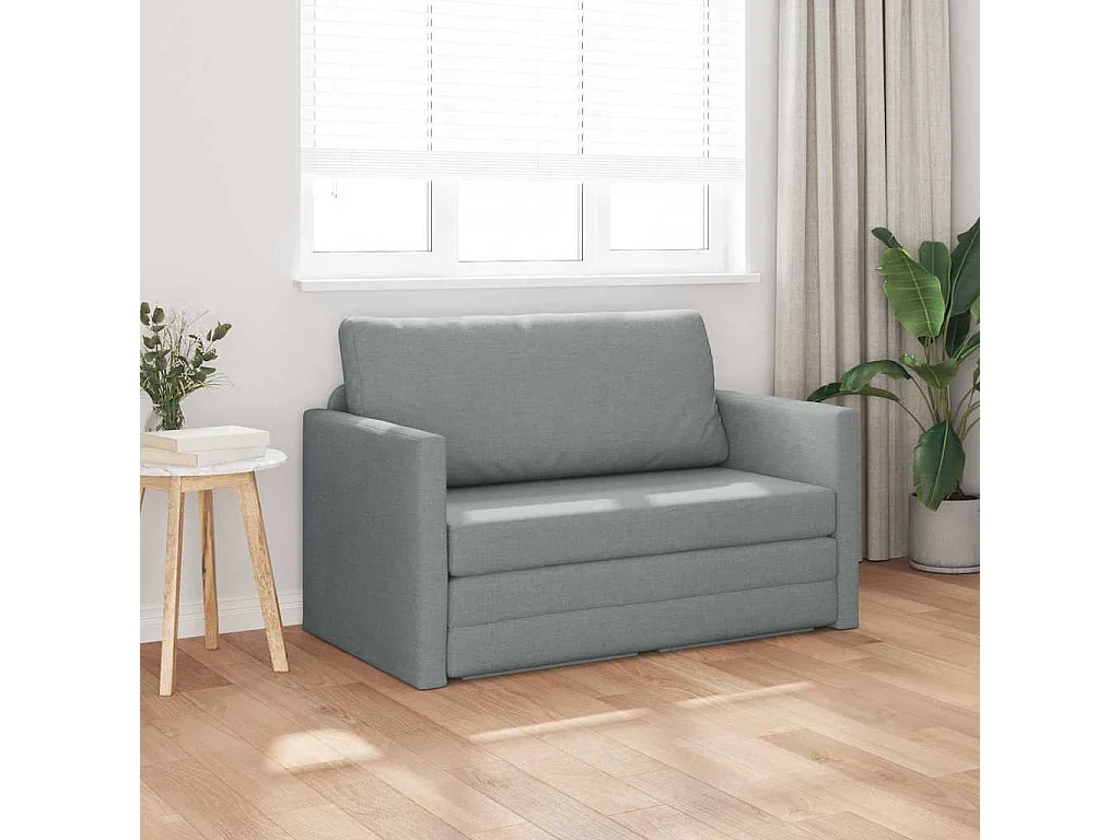Divano letto grigio chiaro 124 x 71 x 78 cm tessuto