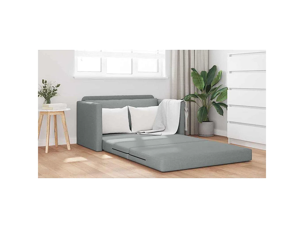 Divano letto grigio chiaro 124 x 71 x 78 cm tessuto