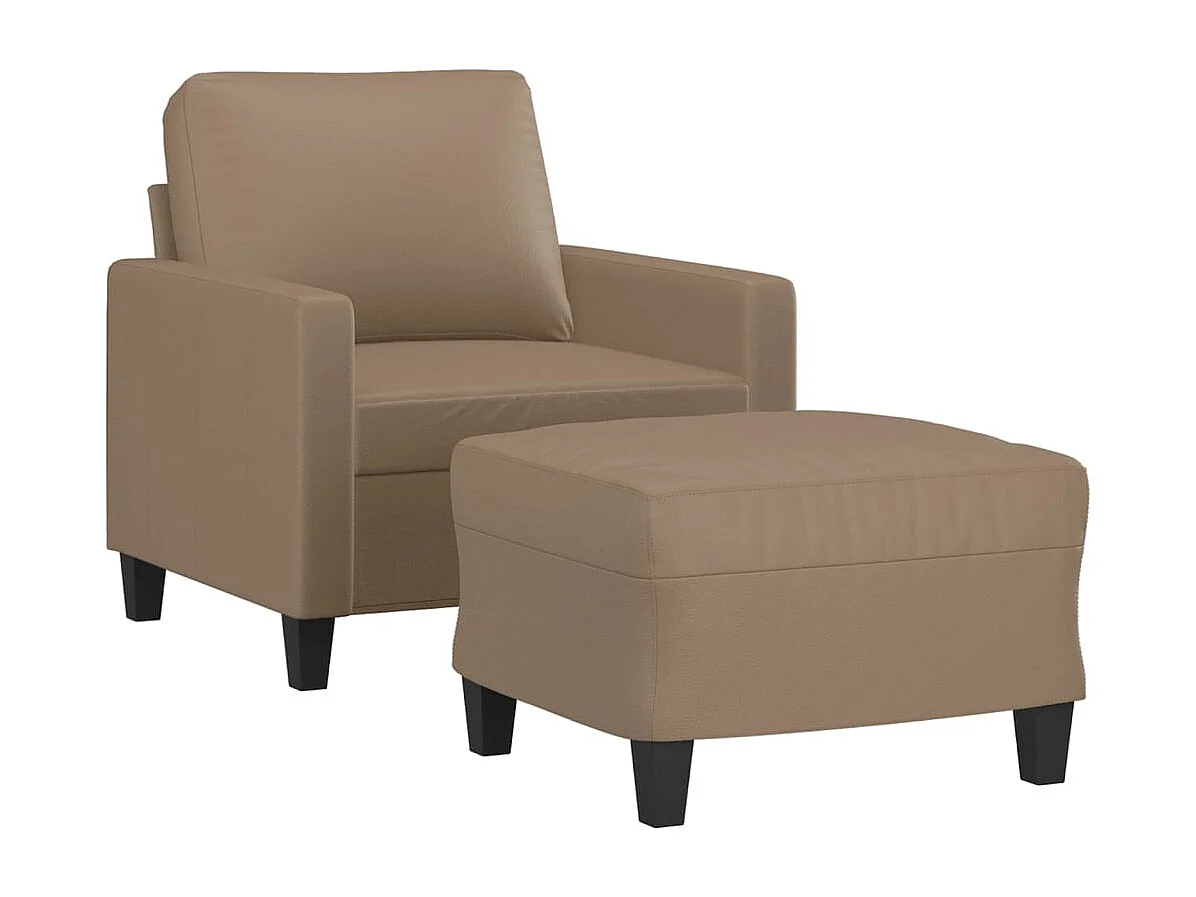 Sillón con reposapiés Cappuccino 60 cm Piel sintética