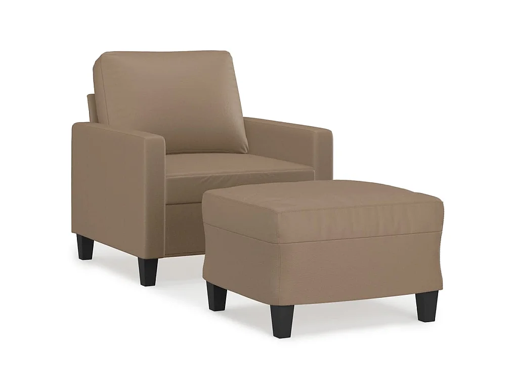 Sessel mit Fußstütze Cappuccino 60 cm Kunstleder