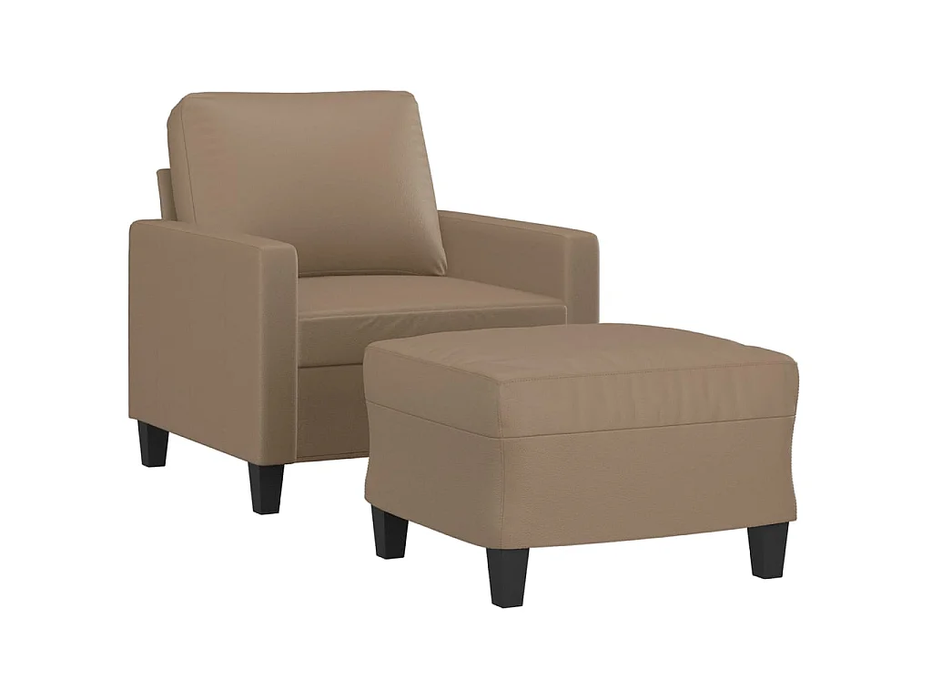 Sessel mit Fußstütze Cappuccino 60 cm Kunstleder