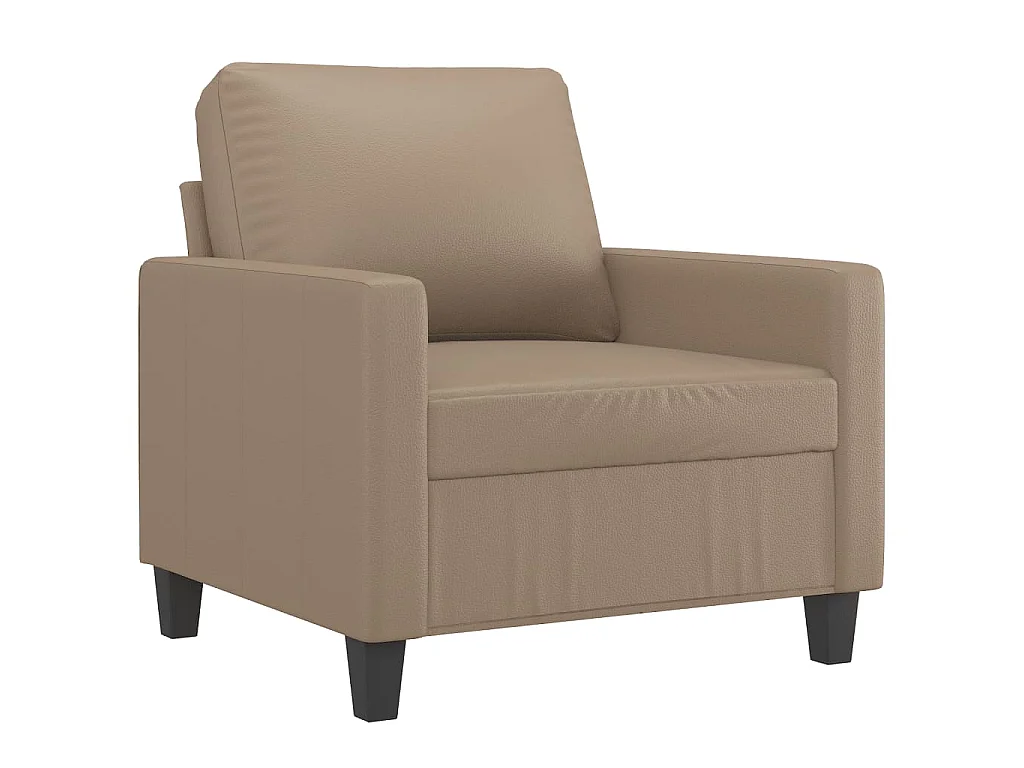 Sessel mit Fußstütze Cappuccino 60 cm Kunstleder