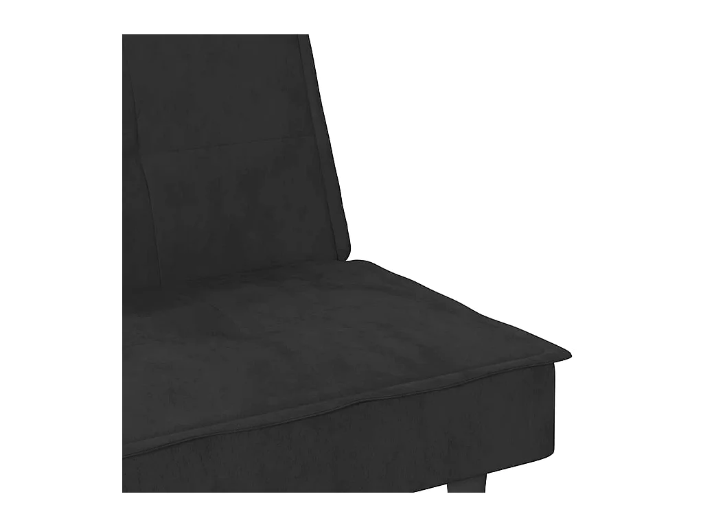 Zwarte fluwelen slaapbank met bekerhouders