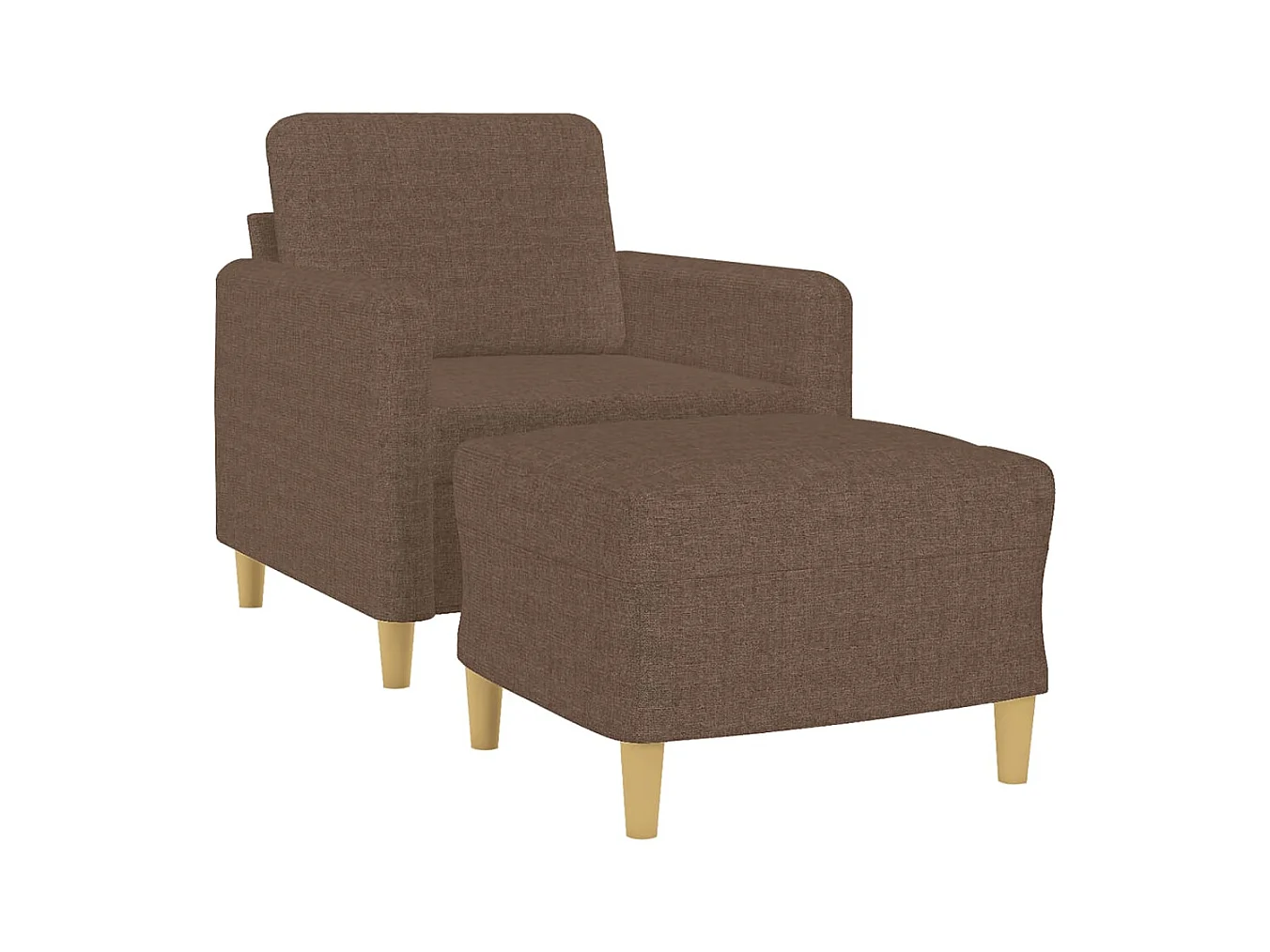 Poltrona con poggiapiedi Marrone 60 cm Tessuto