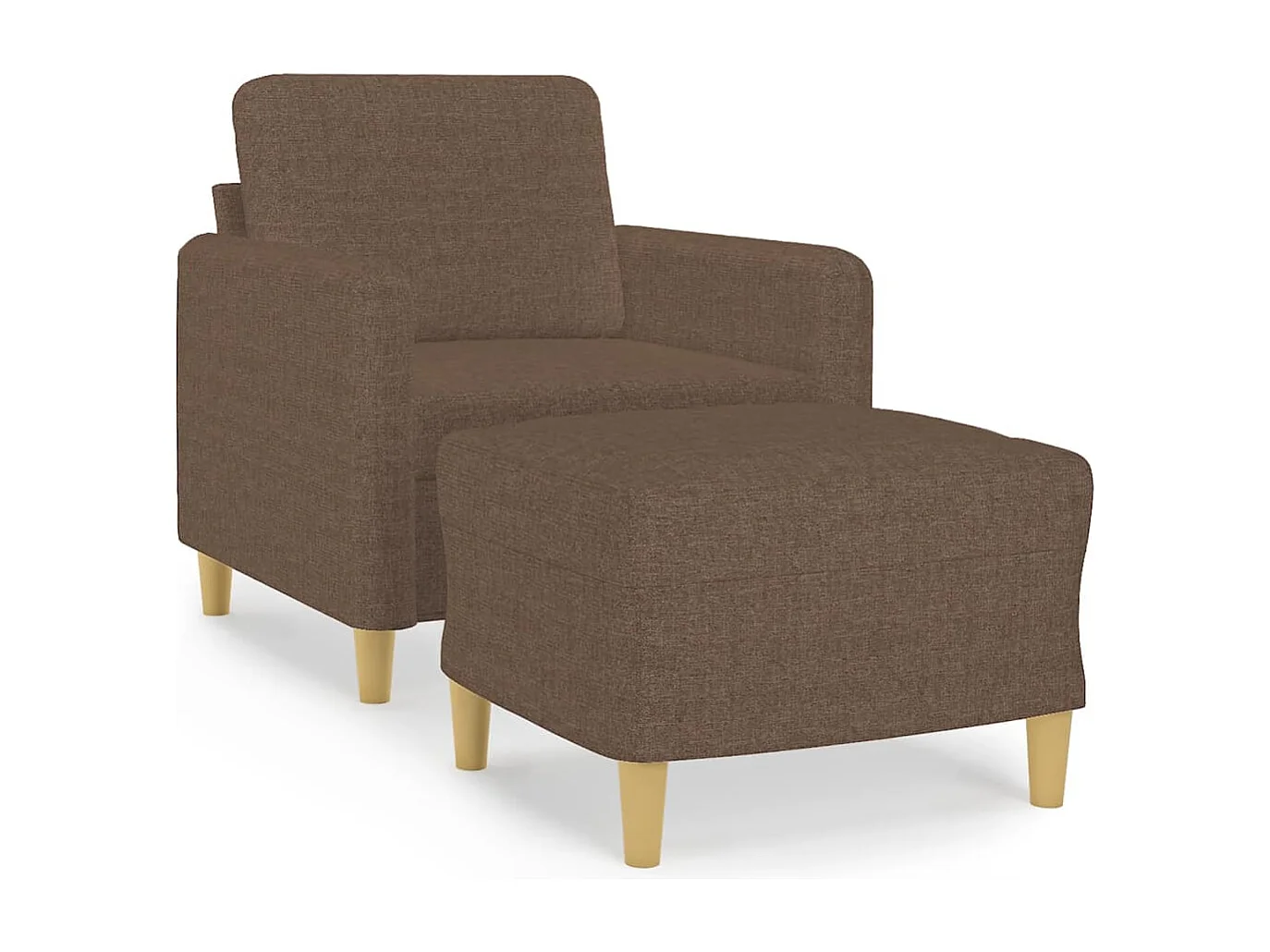 Sillón con reposapiés Tela Marrón 60 cm