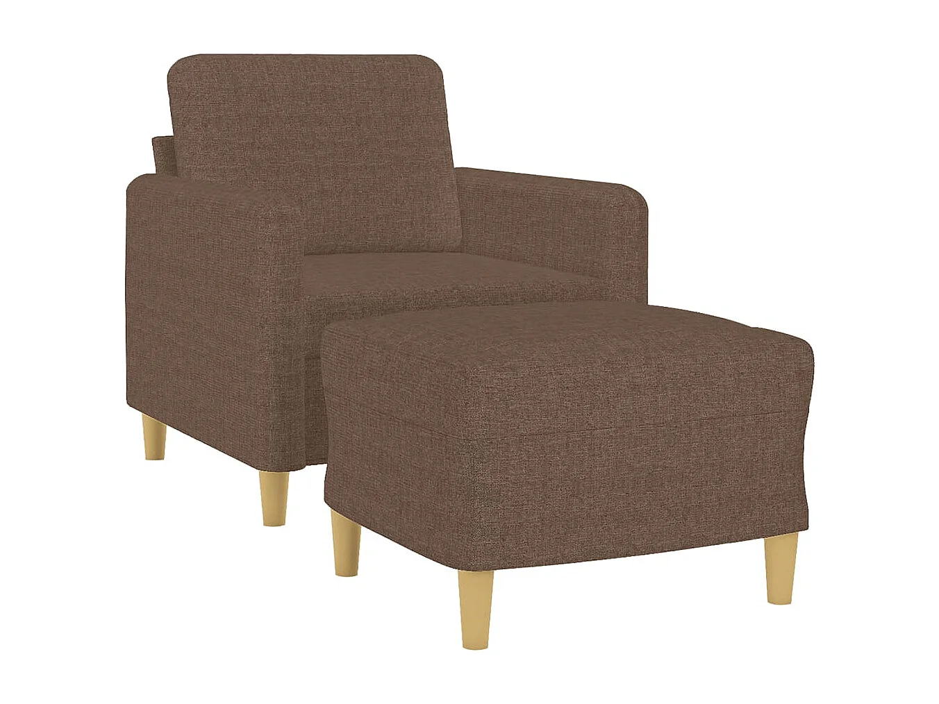 Sillón con reposapiés Tela Marrón 60 cm