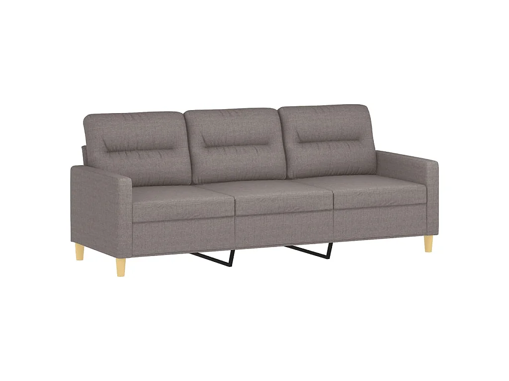 Divano 3 posti con poggiapiedi Taupe 180 cm Tessuto