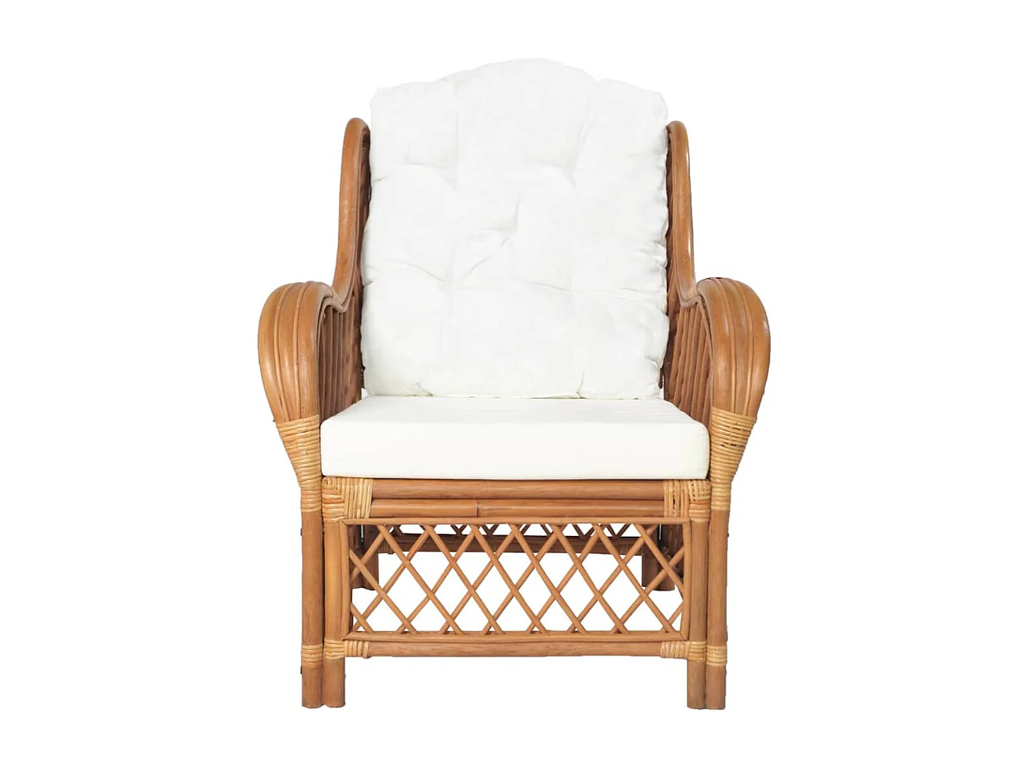 Sofá con cojín Marrón claro Ratán natural y lino