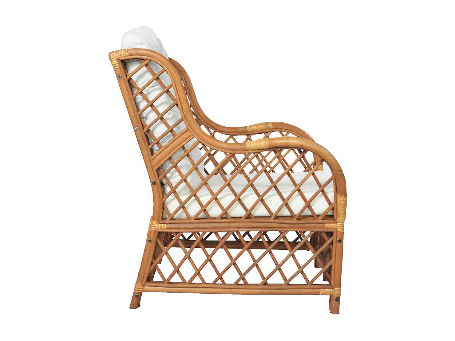 Sofá con cojín Marrón claro Ratán natural y lino