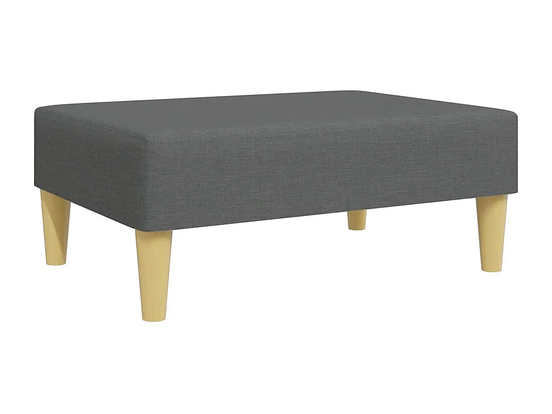 Sofá cama de 2 plazas con reposapiés de tela gris oscuro