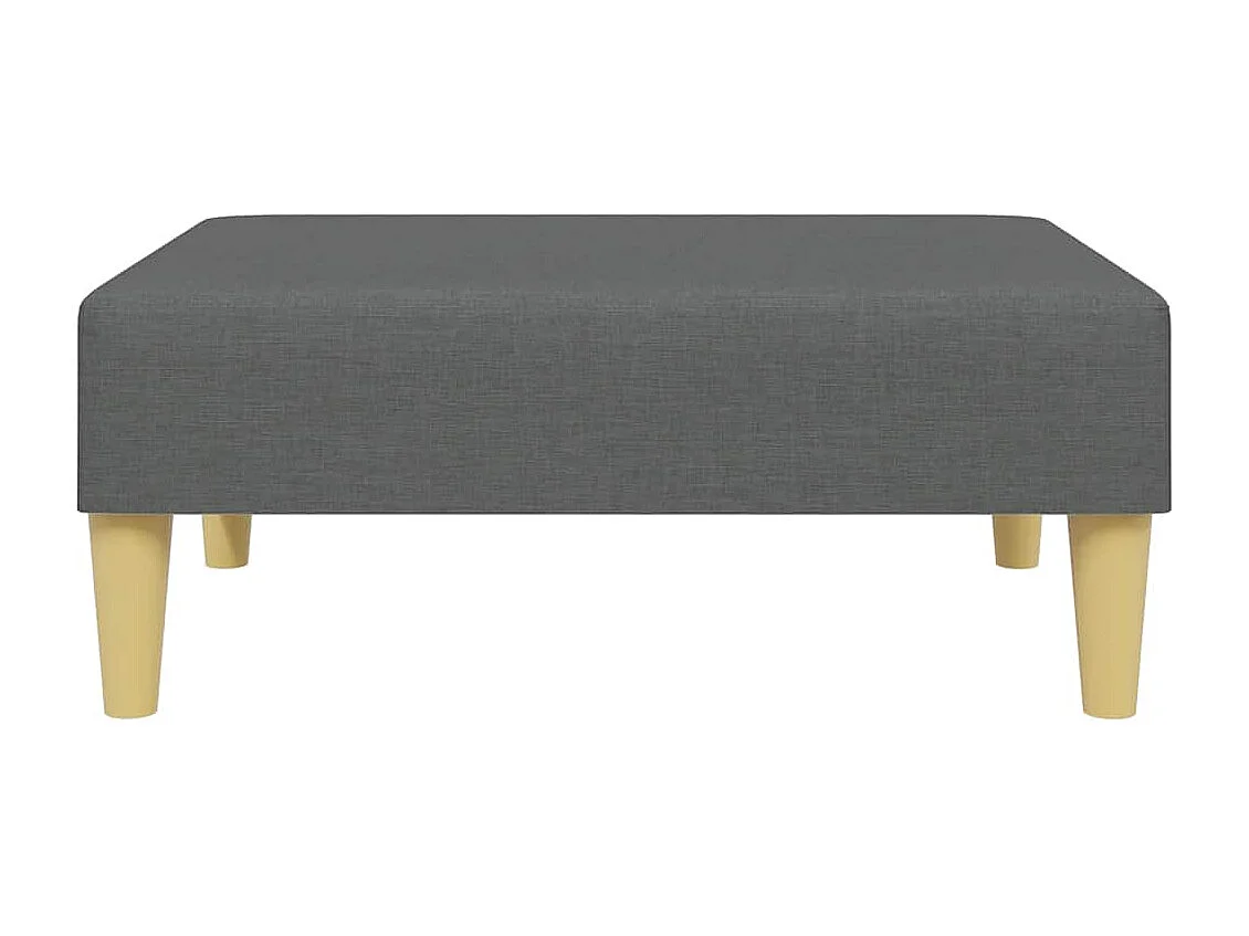 Sofá cama de 2 plazas con reposapiés de tela gris oscuro