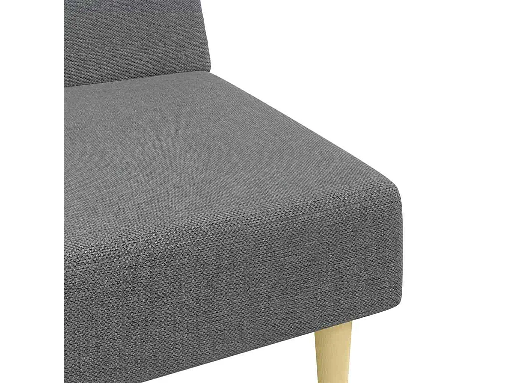Sofá cama de 2 plazas con reposapiés de tela gris oscuro