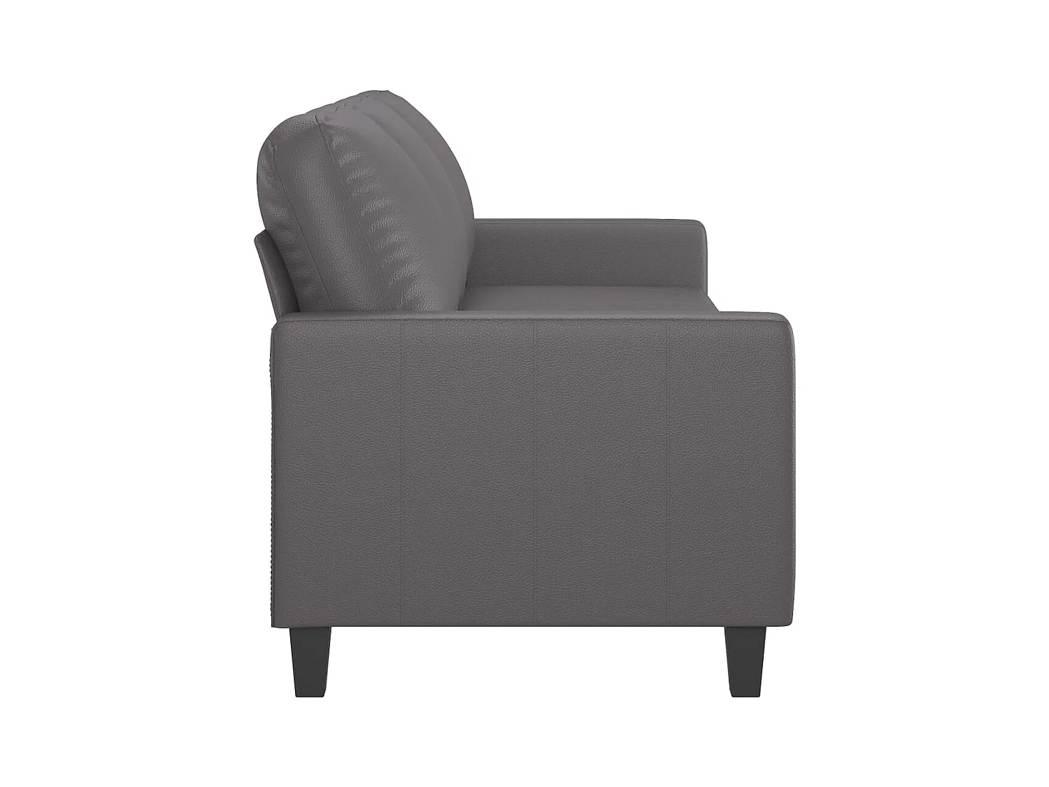 3-Sitzer-Sofa Grau 180 cm Kunstleder