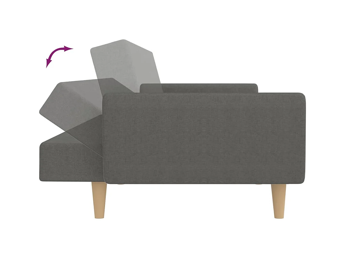 Sofá cama de 2 plazas de tela gris claro