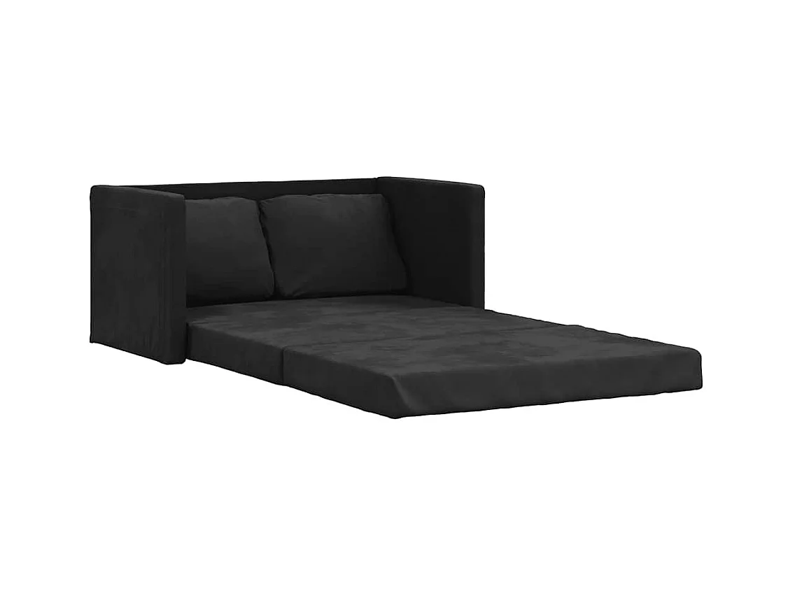 Divano letto 2 in 1 nero 122x204x55 cm velluto