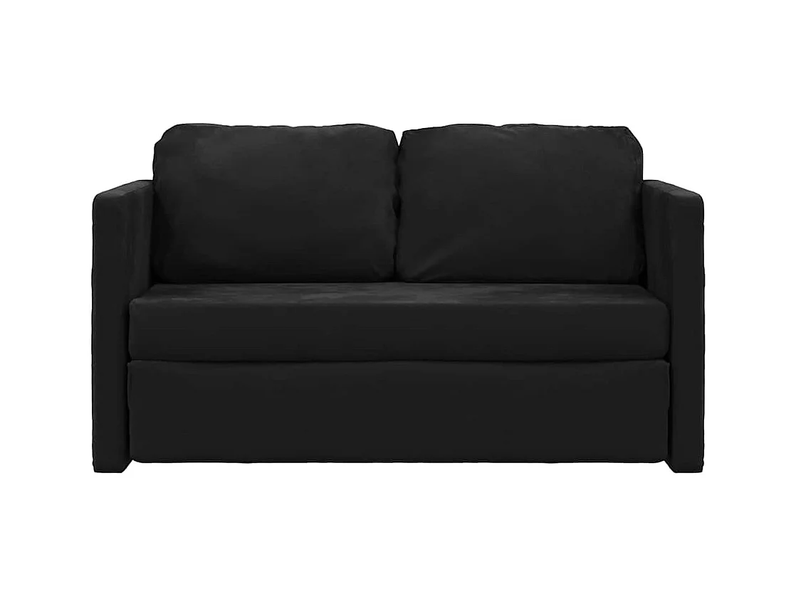 Divano letto 2 in 1 nero 122x204x55 cm velluto