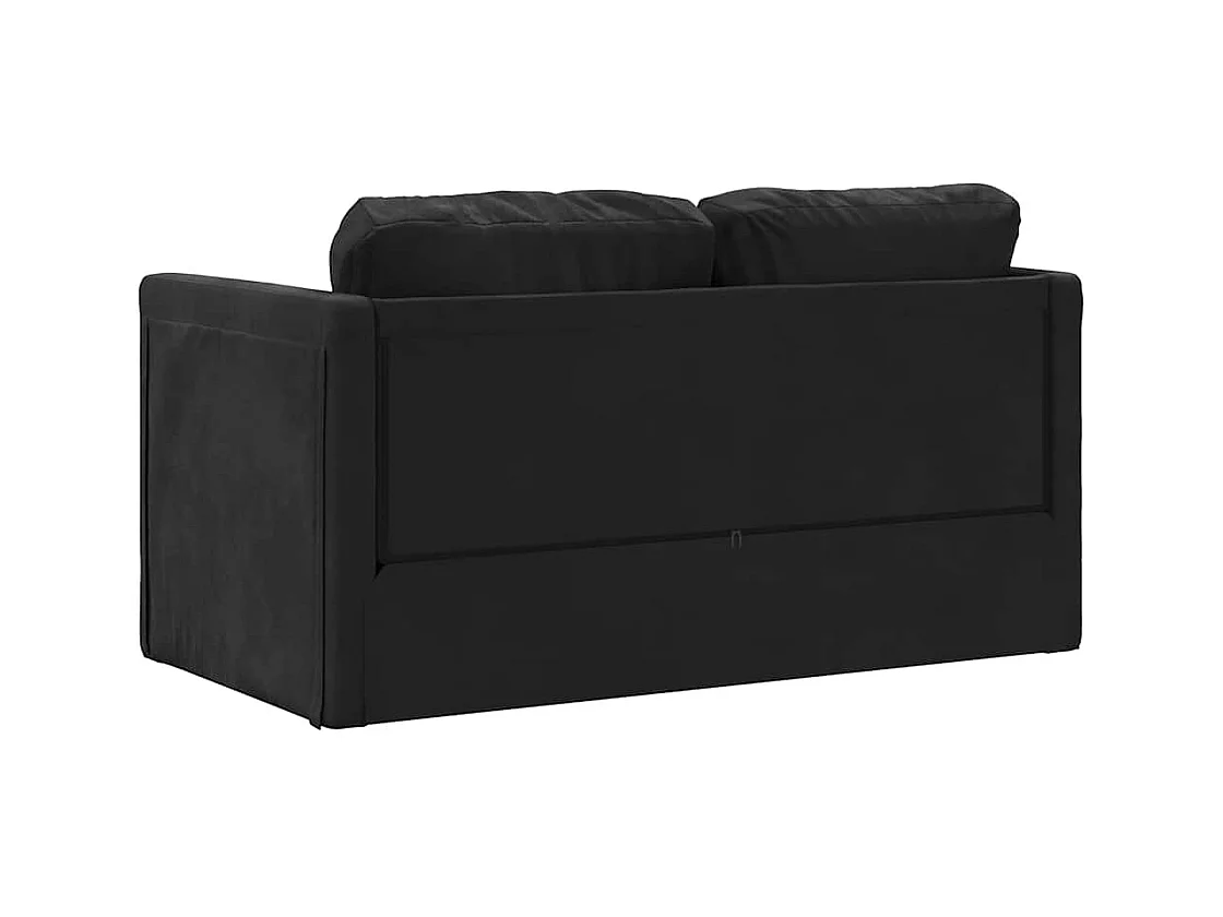 Divano letto 2 in 1 nero 122x204x55 cm velluto