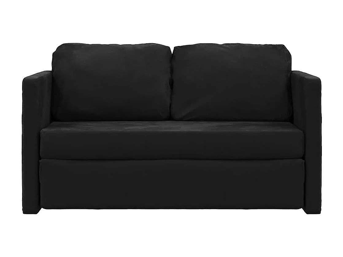 in 1 slaapbank zwart 122x204x55 cm fluweel