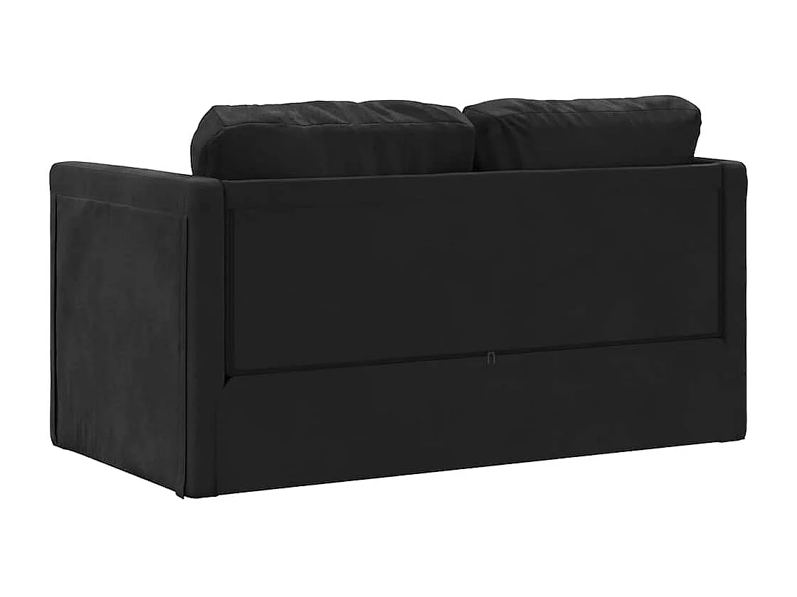 in 1 slaapbank zwart 122x204x55 cm fluweel