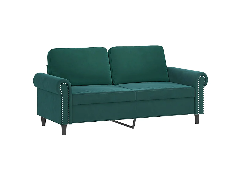 Ensemble de canapés 2 pcs avec coussins Vert foncé Velours