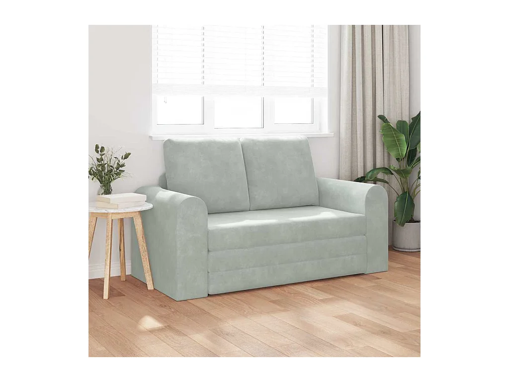 Divano letto grigio chiaro 148 x 71 x 83 cm in velluto