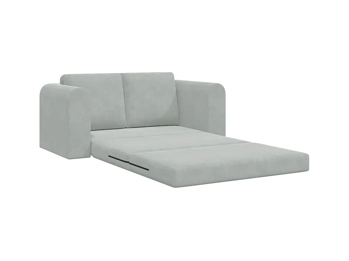 Divano letto grigio chiaro 148 x 71 x 83 cm in velluto